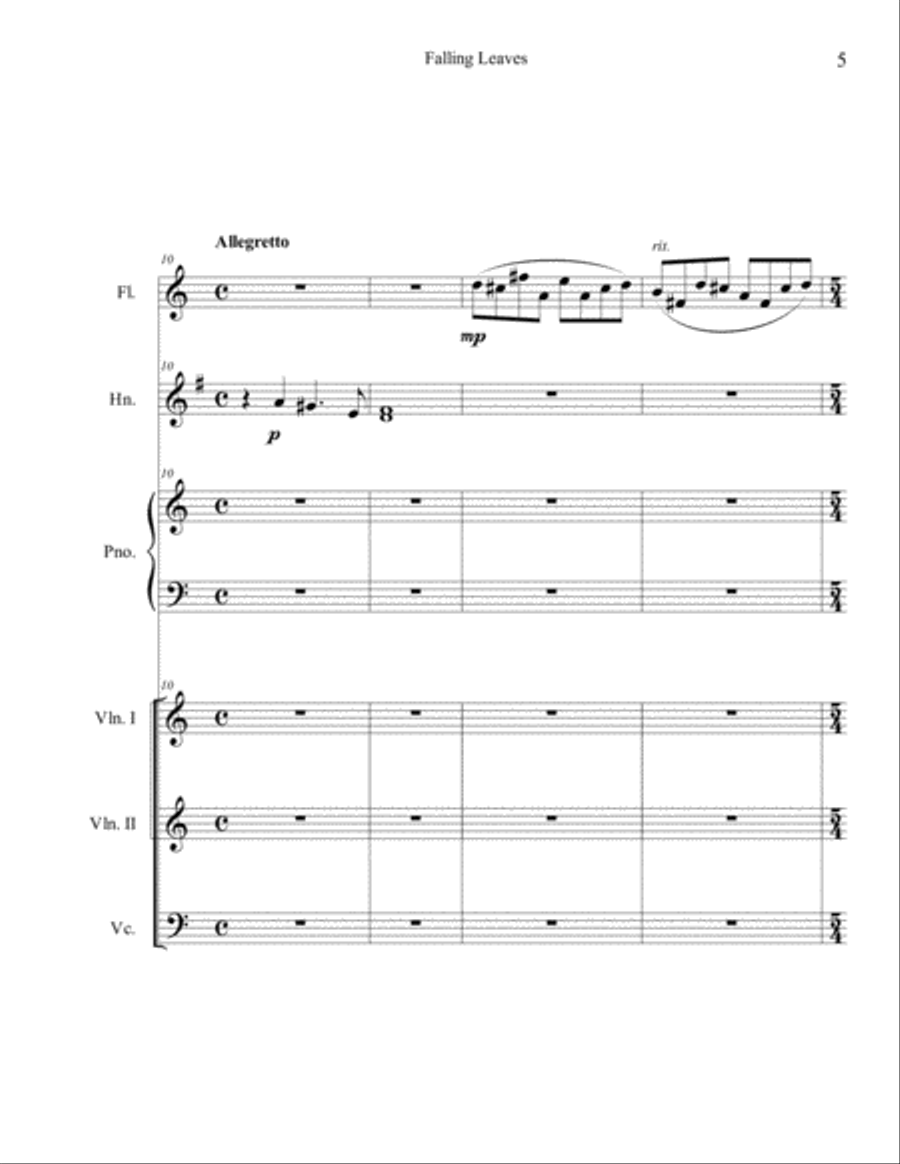Falling Leaves Small Ensemble scores gallery preview page 5