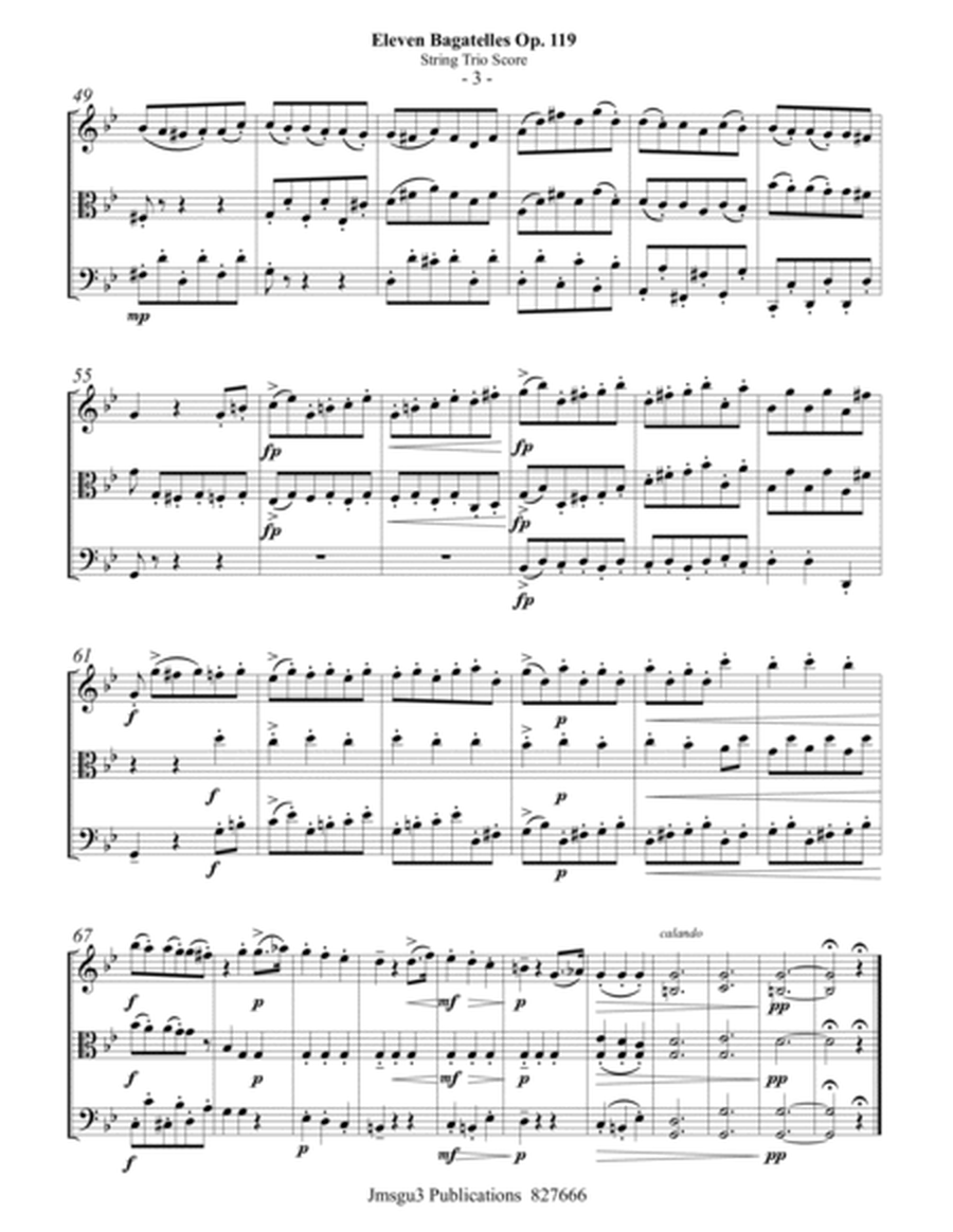 Beethoven: Eleven Bagatelles Op. 119 String Trio - Score Only image number null