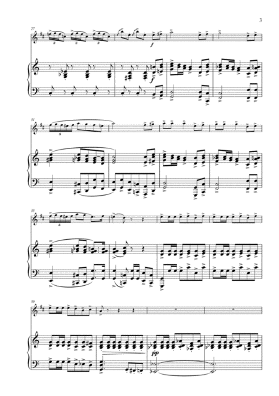 Bolero from Five Spanish Dances arranged for Clarinet and Piano Small Ensemble scores gallery preview page 4
