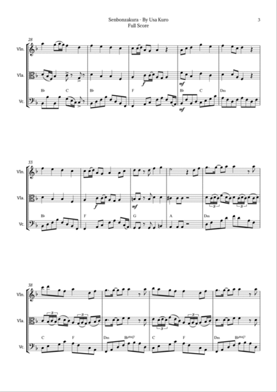 Senbonzakura String Trio scores gallery preview page 3