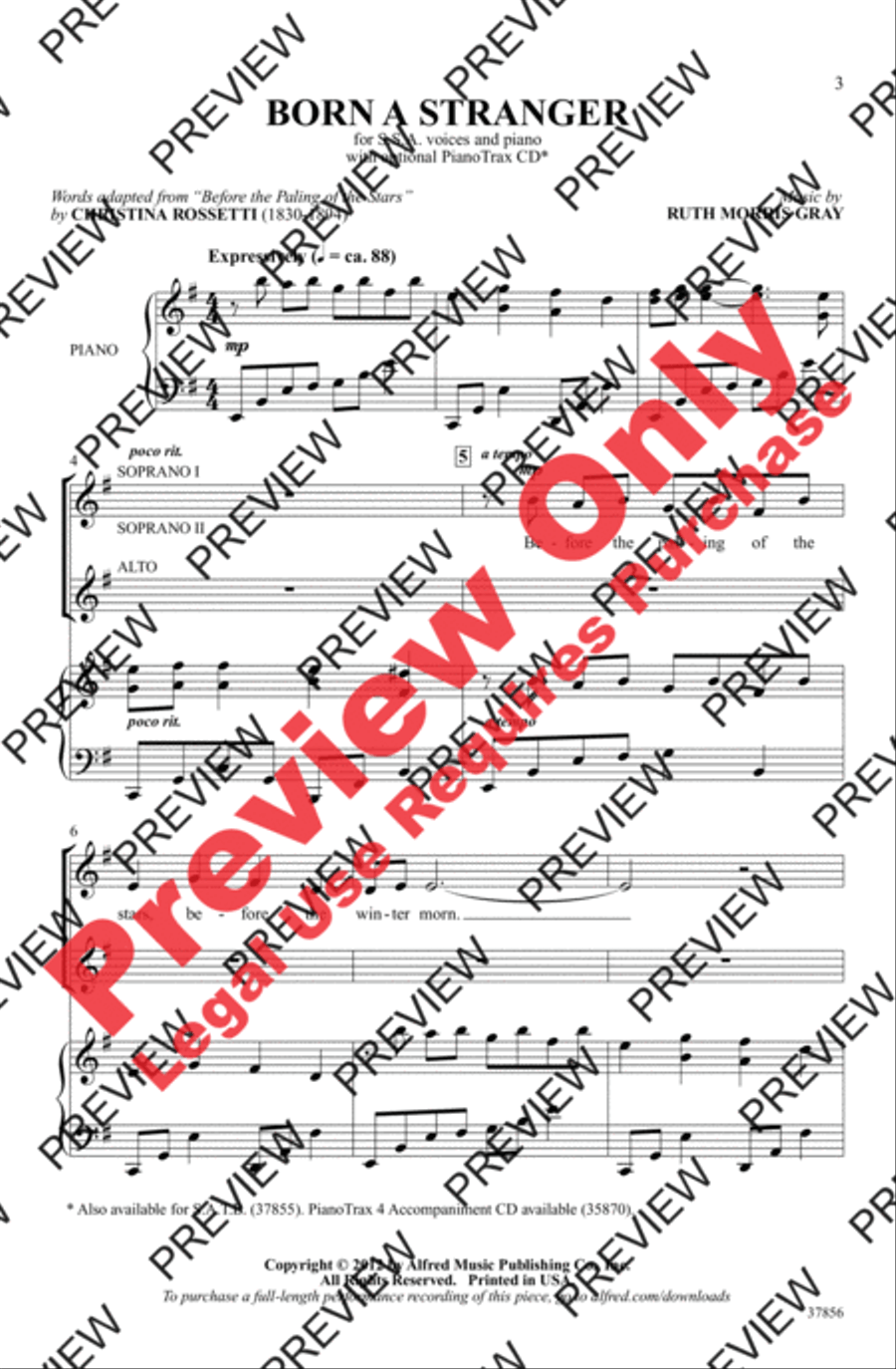 Born a Stranger Women's Choir scores gallery preview page 3