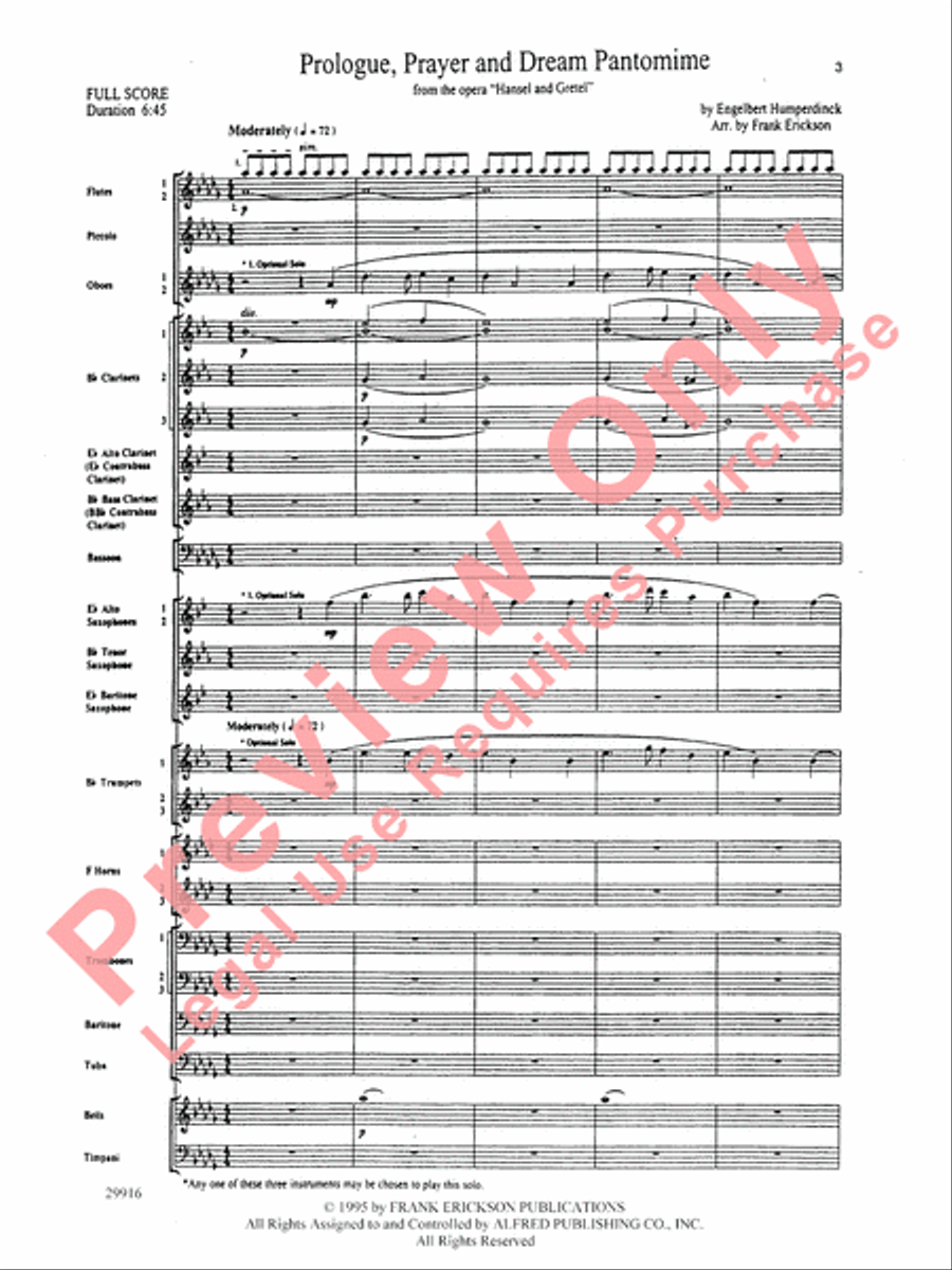 Prologue Prayer and Dream Pantomime (from the opera Hansel and Gretel) Concert Band scores gallery preview page 4