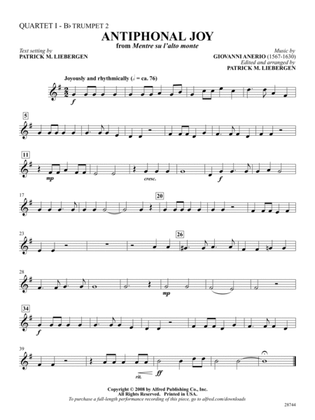 Antiphonal Joy (from Mentre su l'alto monte): 3rd B-flat Trumpet