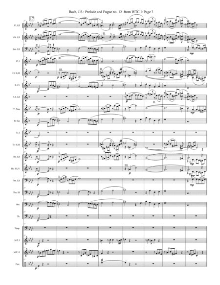 Prelude no. 12, Well-Tempered Clavier, Book II - Extra Score
