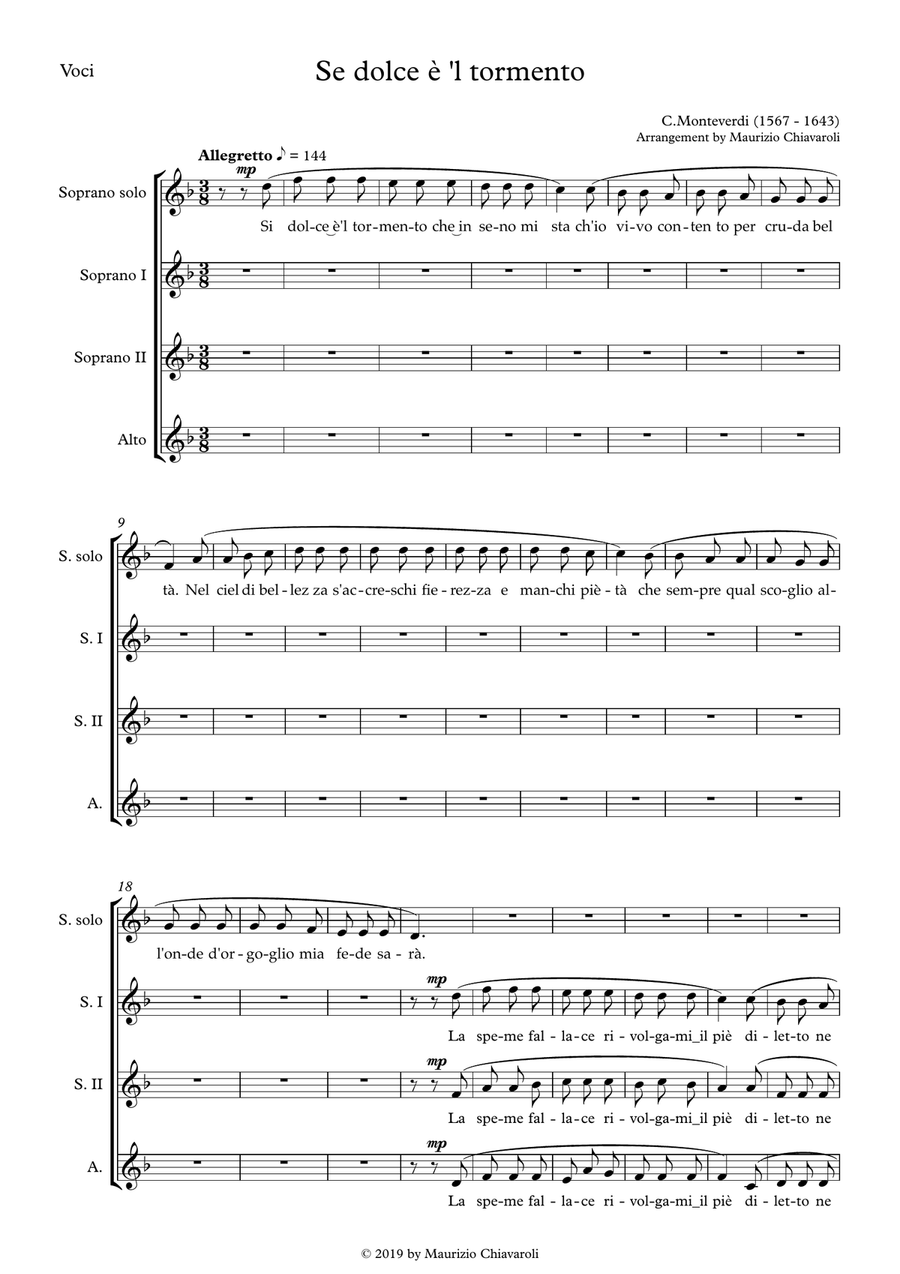 Si dolce è 'l tormento Si dolce è 'l tormento SSA scores gallery preview page 6
