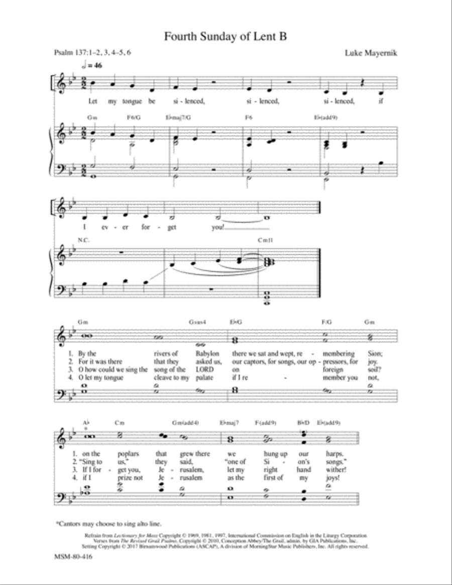 Fourth Sunday of Lent B 4-Part scores gallery preview page 1