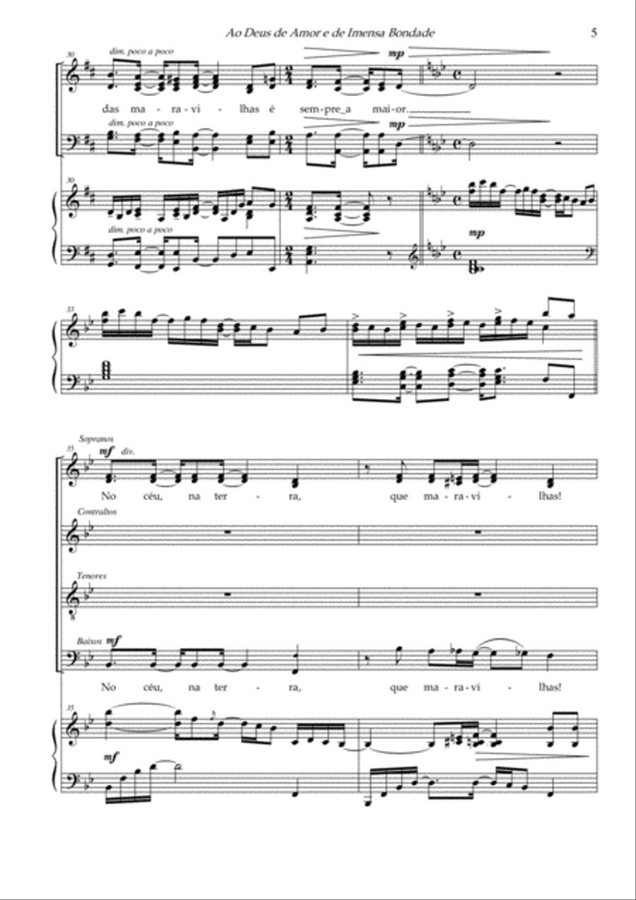 Ao Deus de Amor e de Imensa Bondade 4-Part scores gallery preview page 5