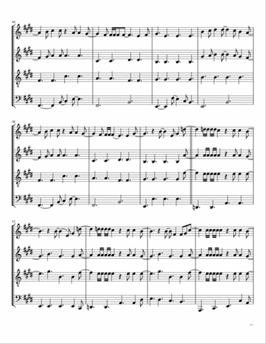 With A Little Help From My Friends Woodwind Quartet scores gallery preview page 6
