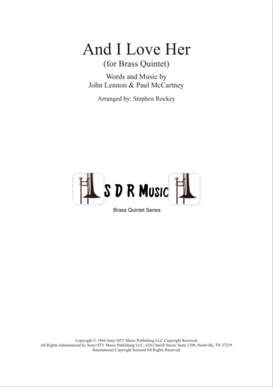 And I Love Her And I Love Her Brass Ensemble scores gallery preview page 1