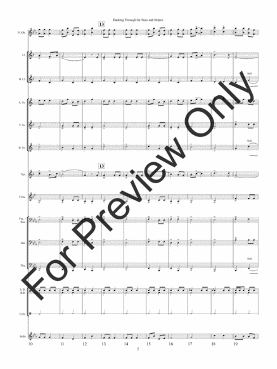Dashing Through the Stars and Stripes Concert Band scores gallery preview page 5