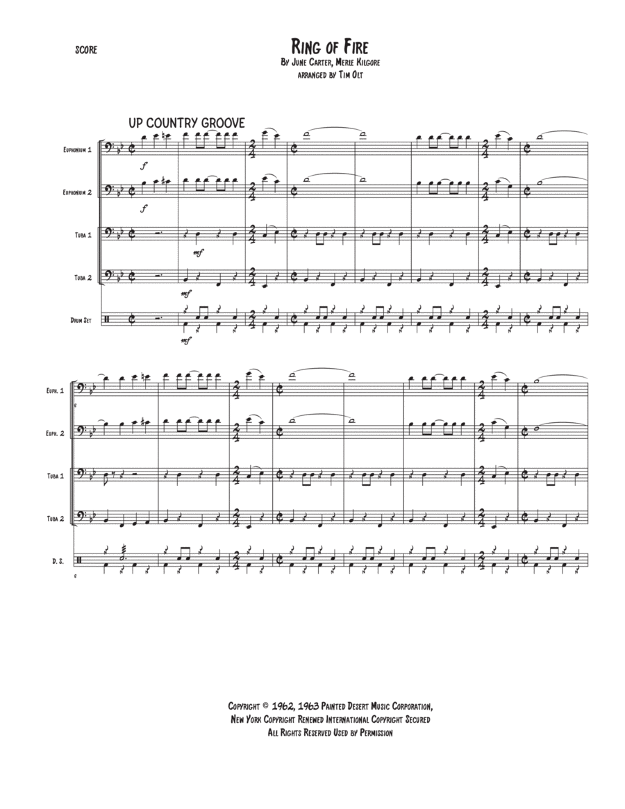 Ring Of Fire Brass Quartet scores gallery preview page 1