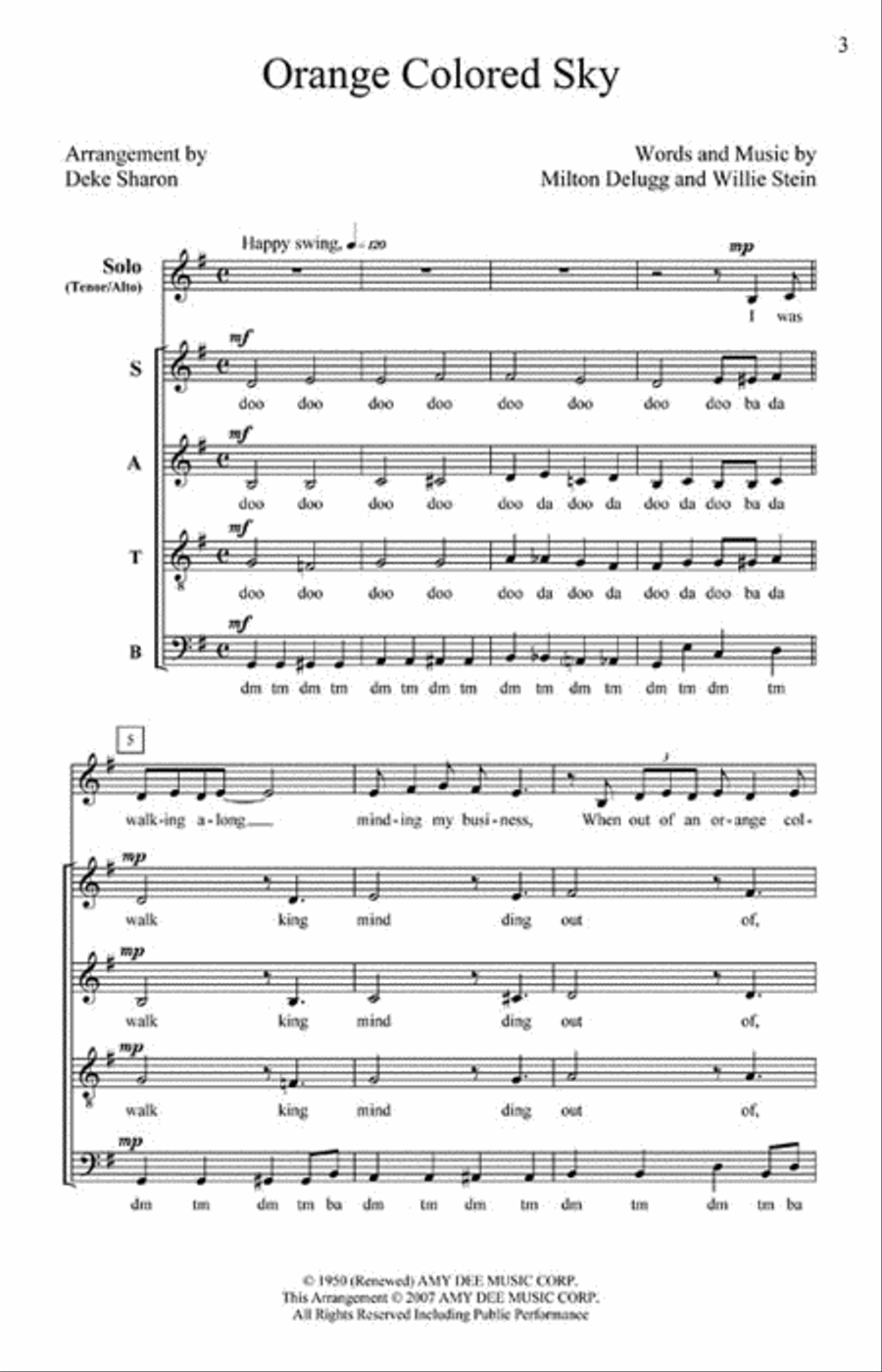 Orange Colored Sky 4-Part scores gallery preview page 2