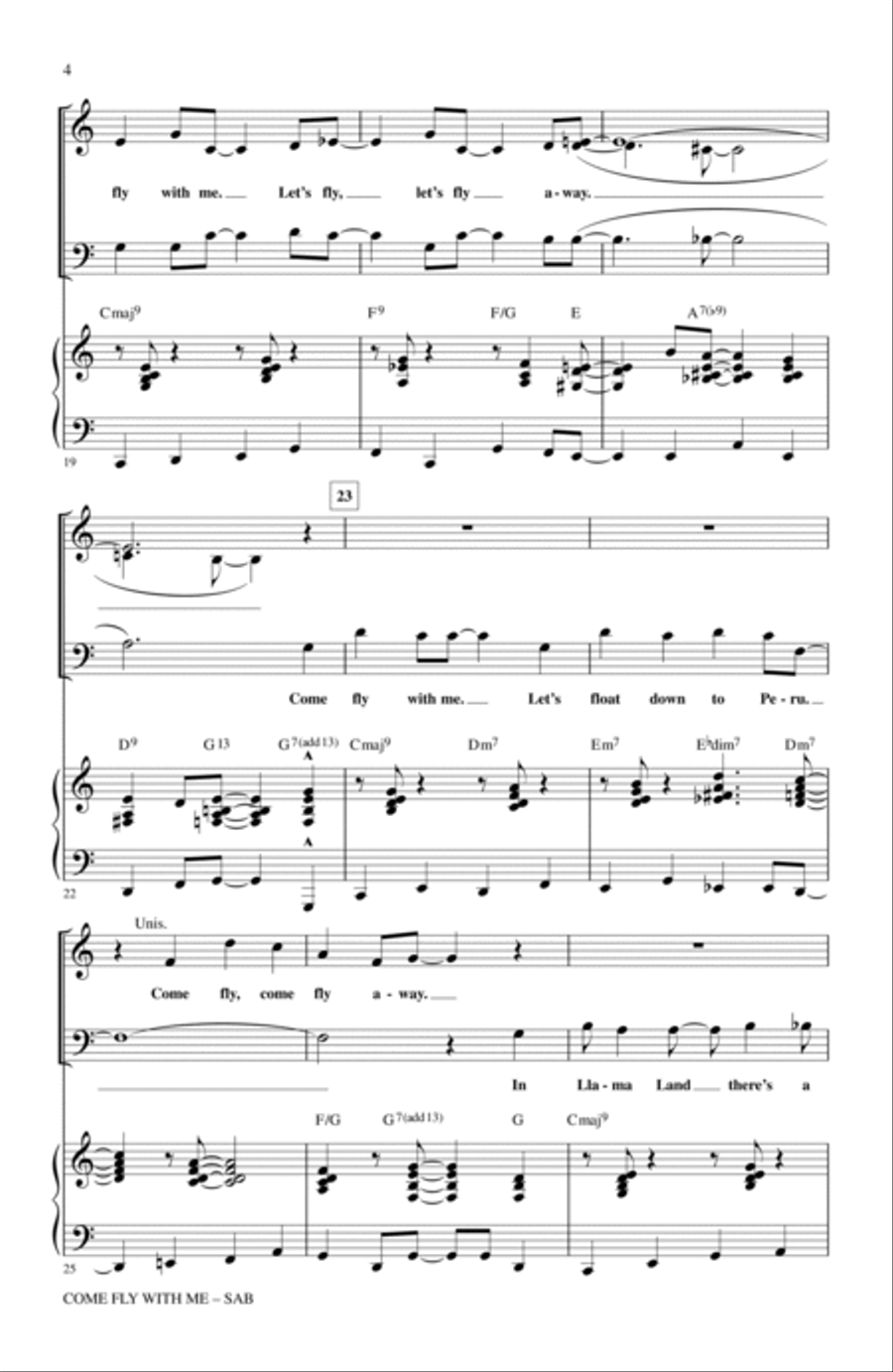 Come Fly With Me 3-Part scores gallery preview page 3