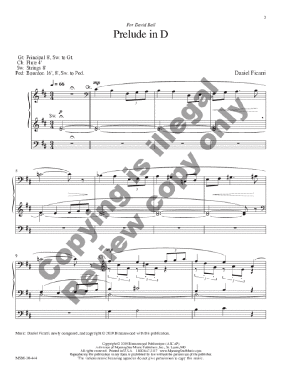 Two Pieces for Organ: Prelude in D and Exultation Organ scores gallery preview page 2