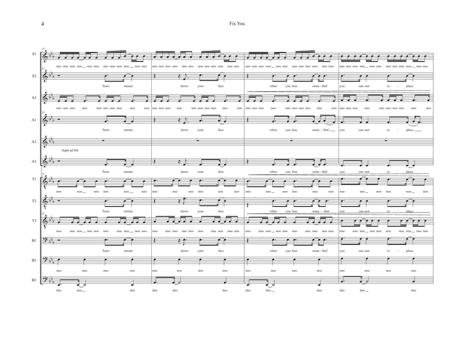 Fix You Fix You 4-Part scores gallery preview page 4