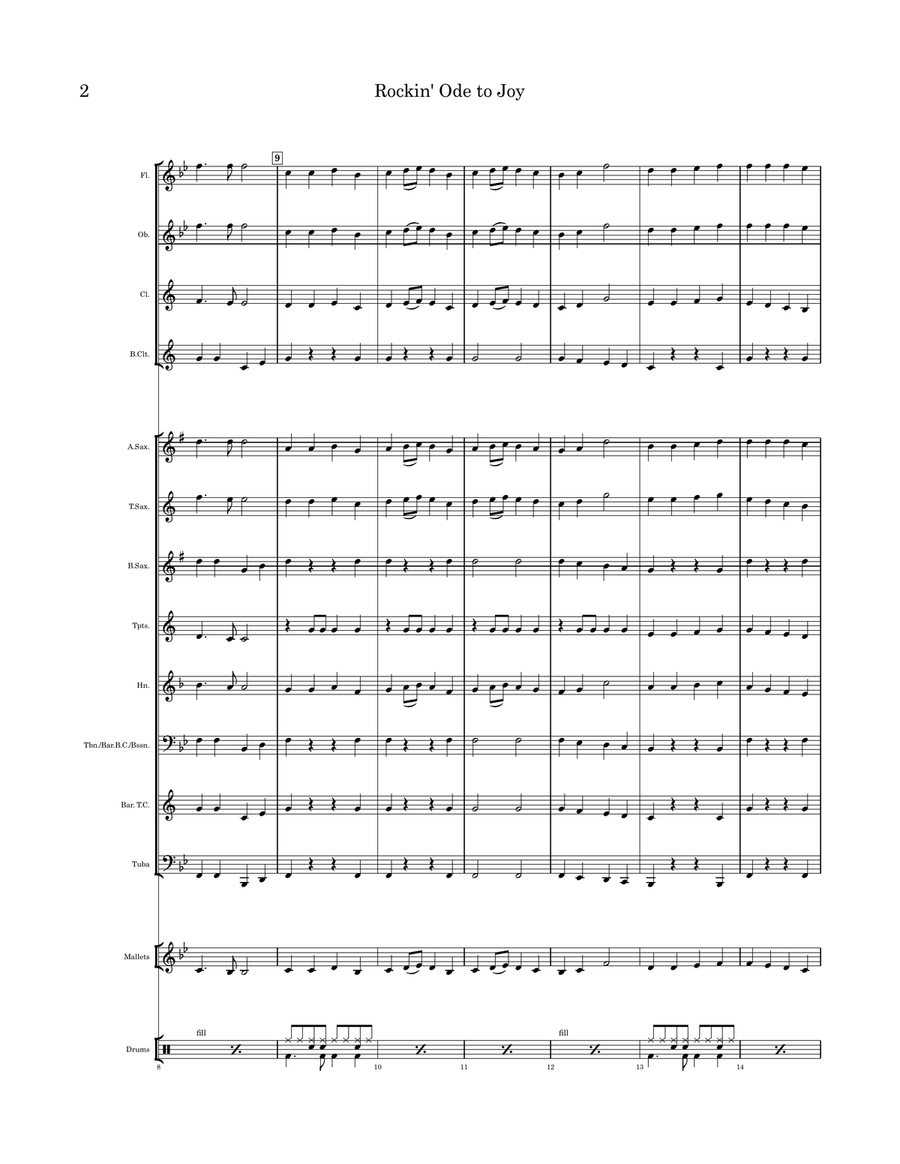 Rockin’ Ode to Joy Concert Band scores gallery preview page 3