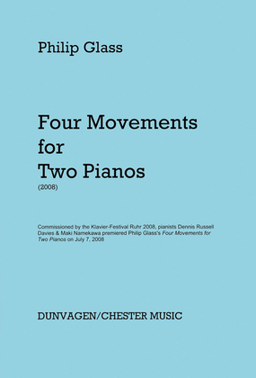 Book cover for Glass – 4 Movements for Two Pianos