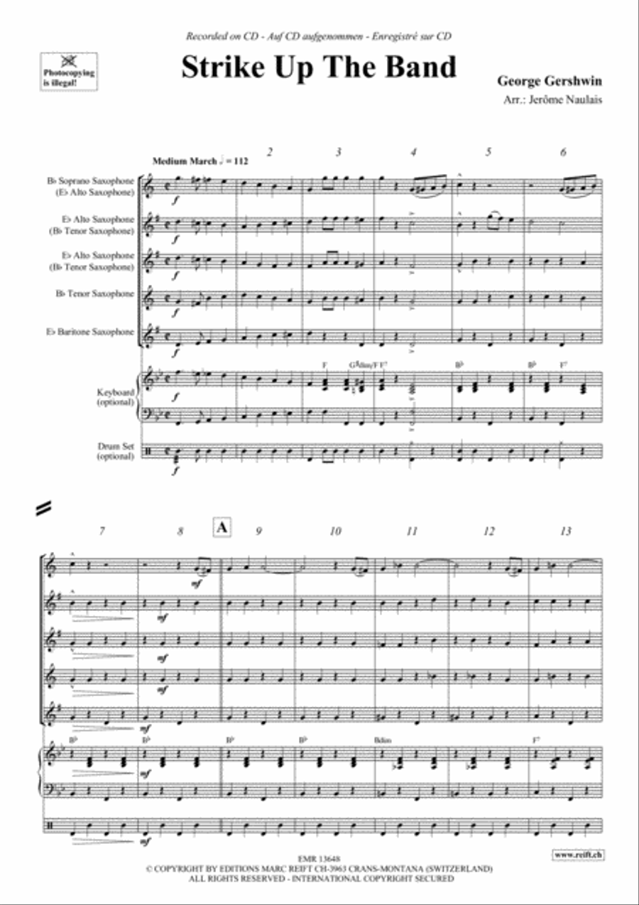 Strike Up The Band Saxophone Quintet scores gallery preview page 3