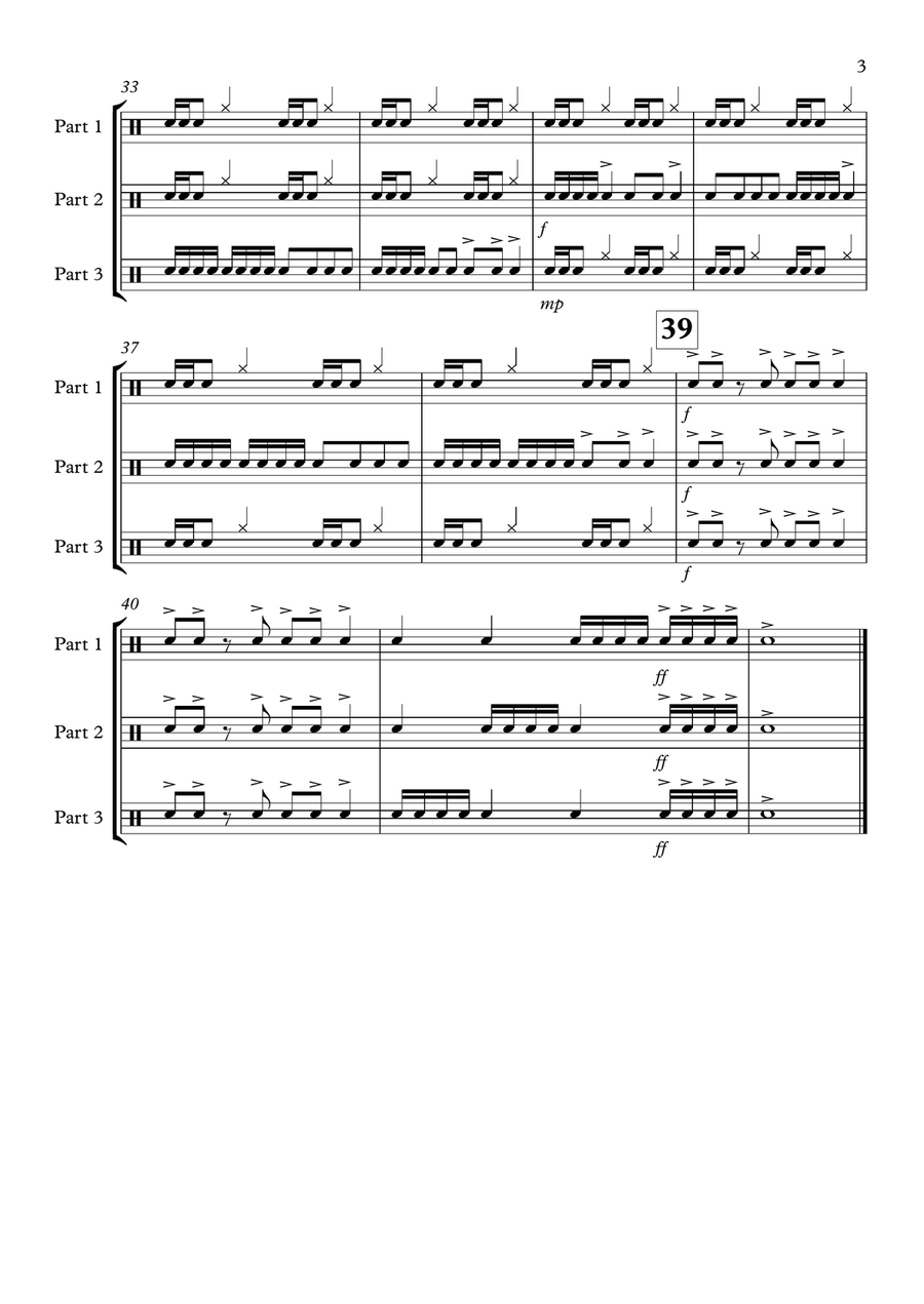 Three At A Time Percussion Ensemble scores gallery preview page 3