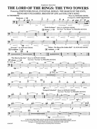 The Lord of the Rings: The Two Towers, Symphonic Suite from: 1st Trombone