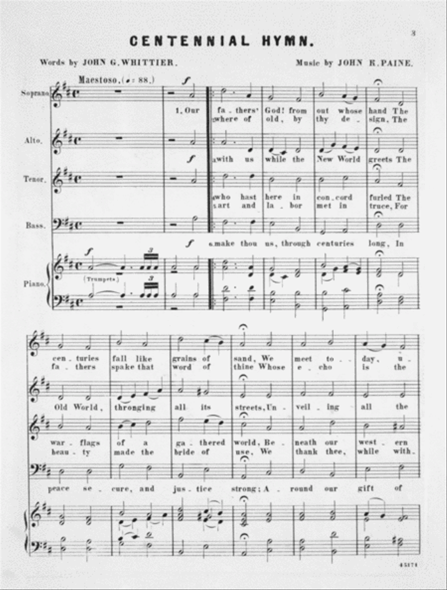 Centennial Hymn 4-Part scores gallery preview page 2