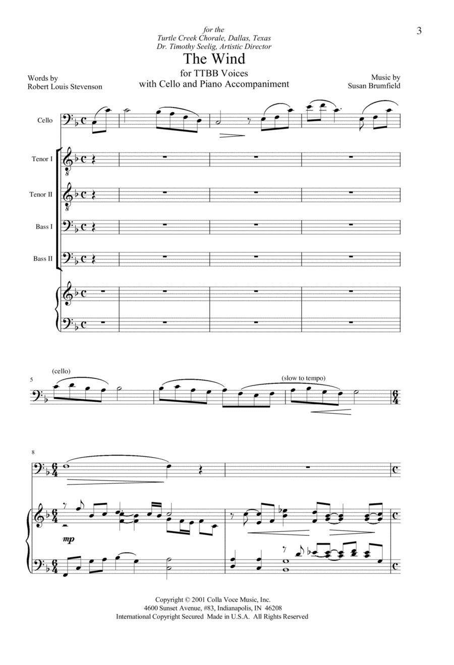 The Wind The Wind TTBB scores gallery preview page 1