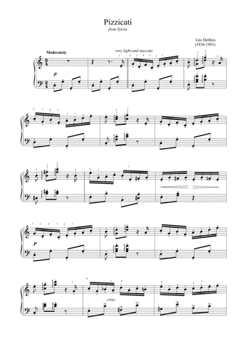 Delibes - Pizzicati from Sylvia (Easy piano arrangement) image number null