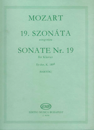 Book cover for Sonate Nr. 19 Es-Dur, KV 189g