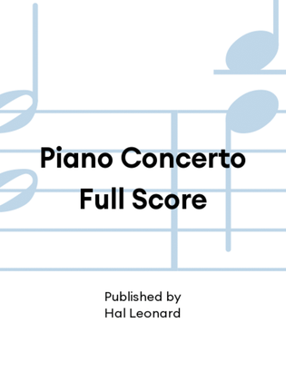 Book cover for Piano Concerto Full Score