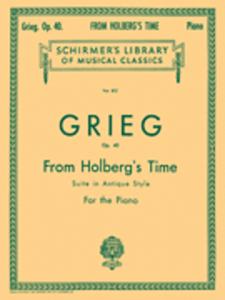 Book cover for “From Holberg's Time” (Suite in Antique Style), Op. 40