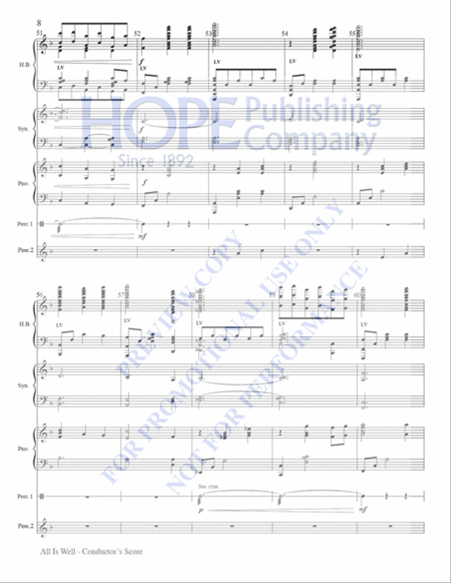 All Is Well Handbell Choir scores gallery preview page 8