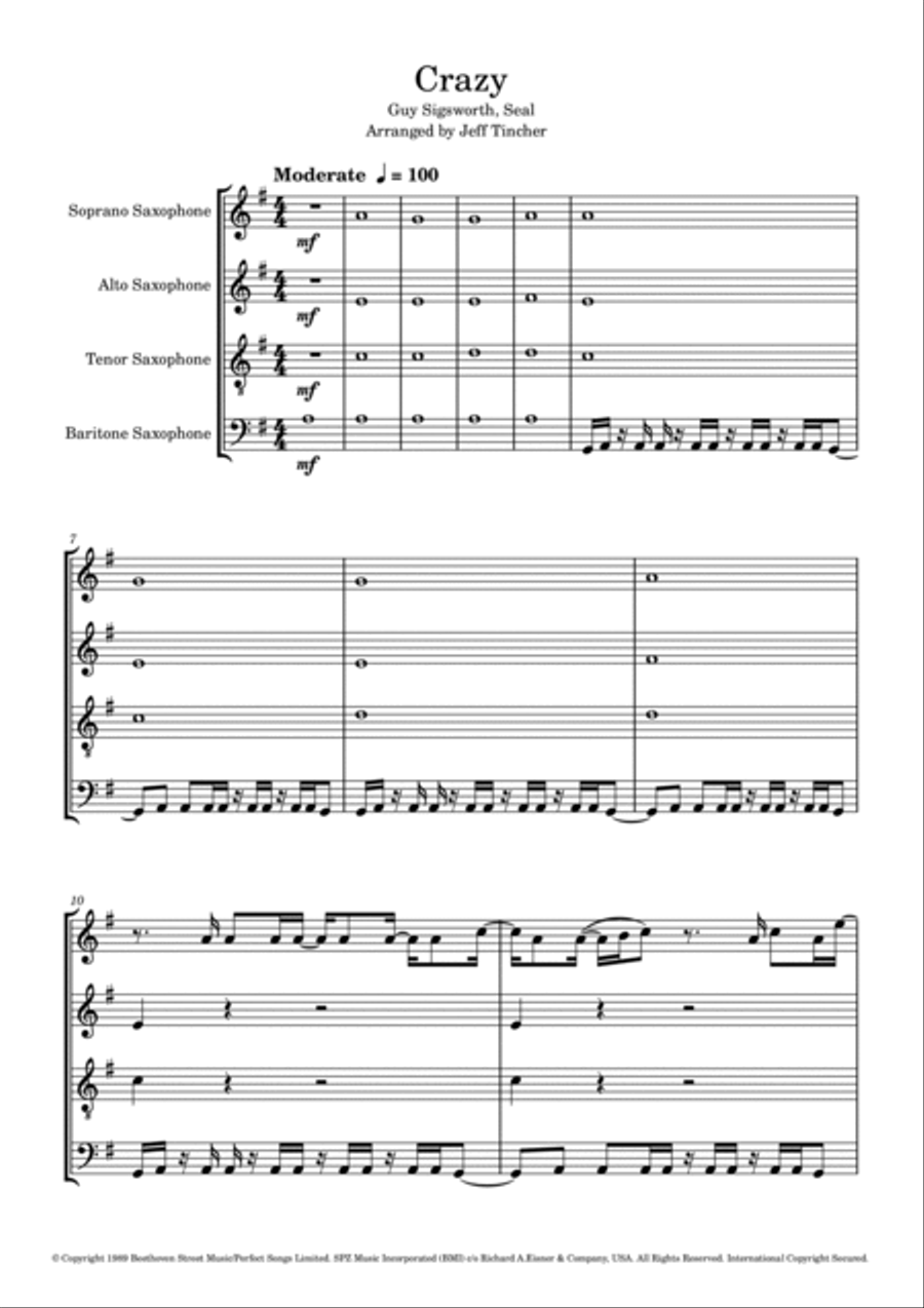 Crazy Saxophone Quartet scores gallery preview page 2