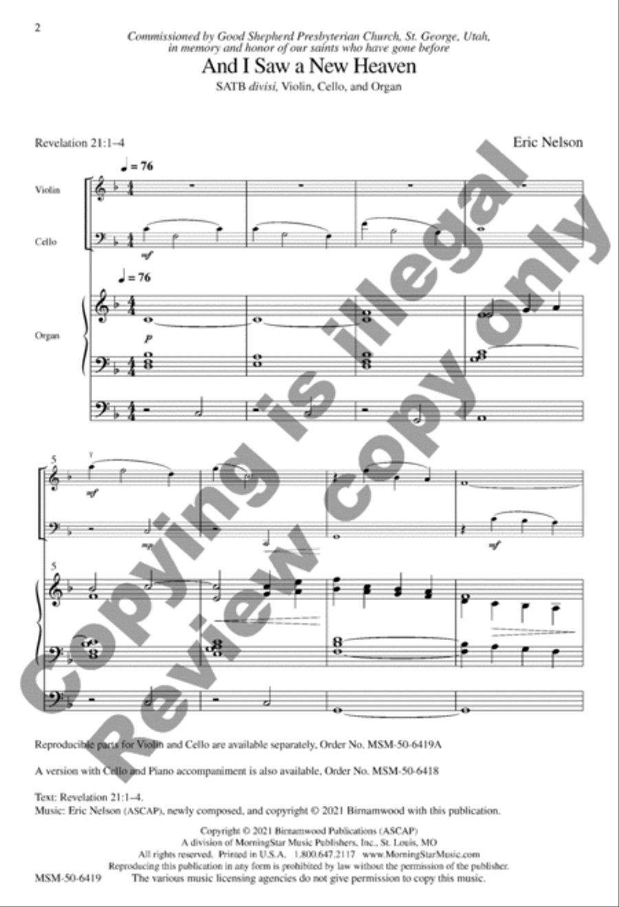 And I Saw a New Heaven (Choral Score) Divisi scores gallery preview page 2