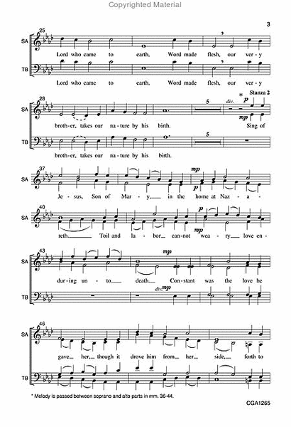 Sing of Mary, Pure and Lowly - Choral Score image number null