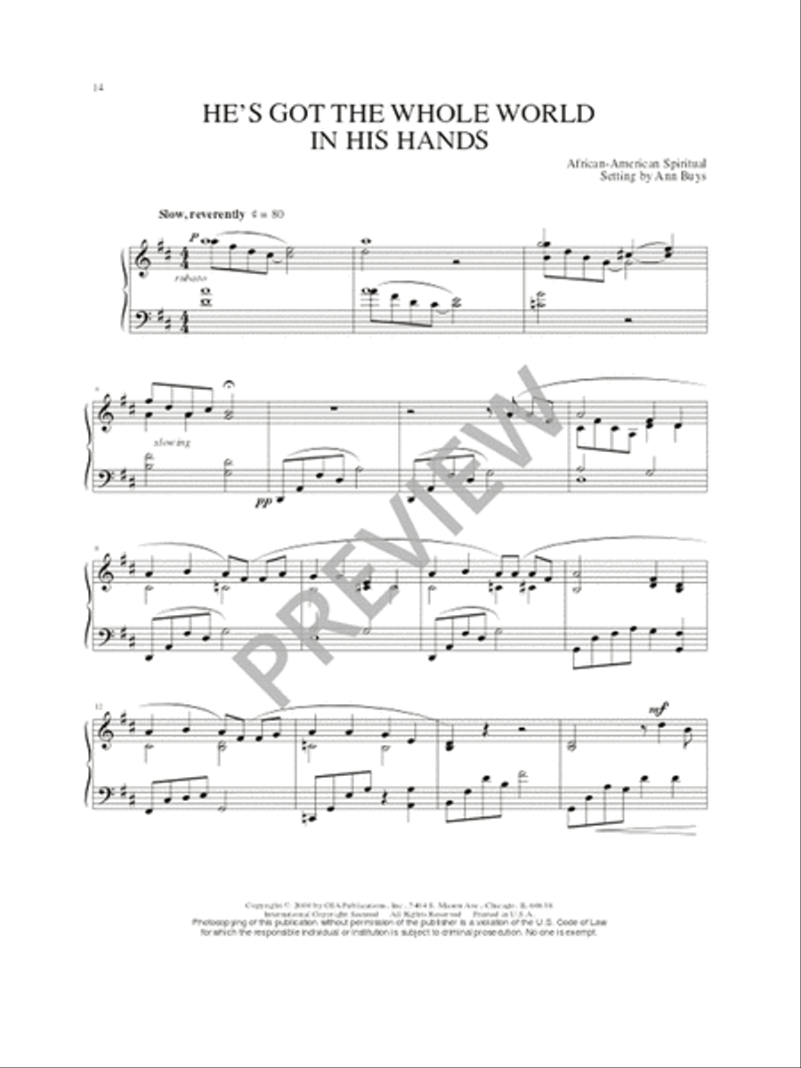 Fourteen American Spirituals and Hymns Piano Solo scores gallery preview page 16