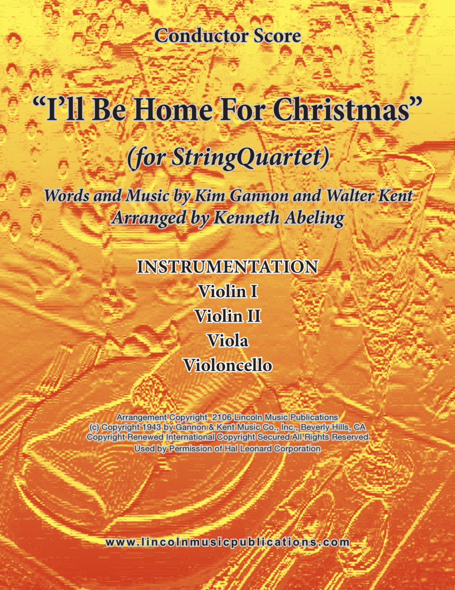 I'll Be Home For Christmas String Quartet scores gallery preview page 1