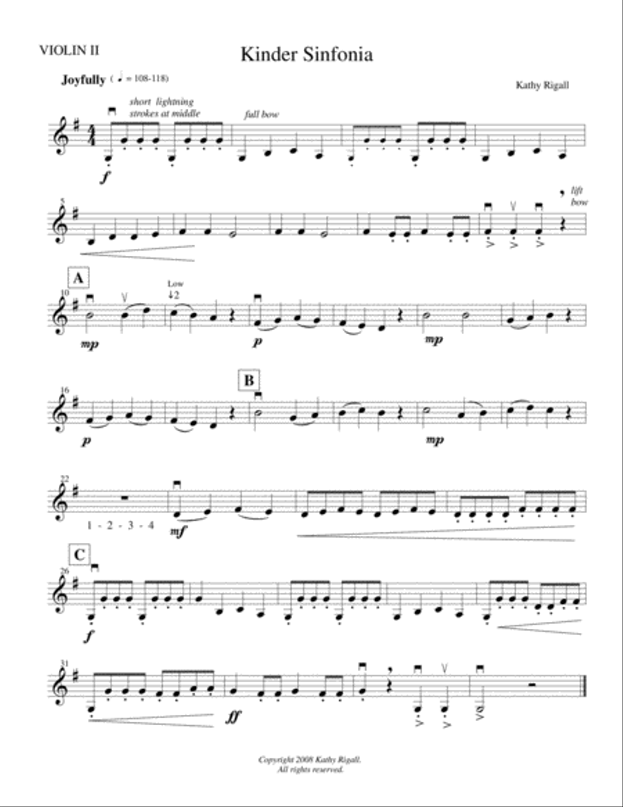 Kinder Sinfonia for String Orchestra String Orchestra scores gallery preview page 2