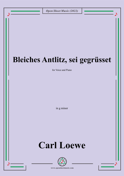 Loewe-Bleiches Antlitz,sei gegrusset,in g minor,for Voice and Piano image number null
