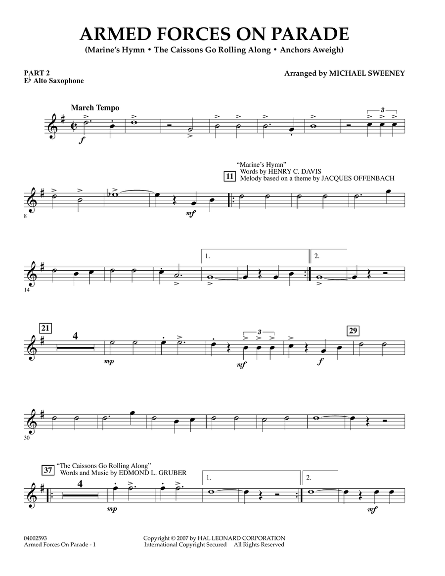 Armed Forces on Parade - Pt.2 - Eb Alto Saxophone Concert Band scores gallery preview page 1
