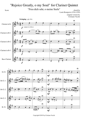 "Rejoice Greatly, o my Soul" for Clarinet Quintet