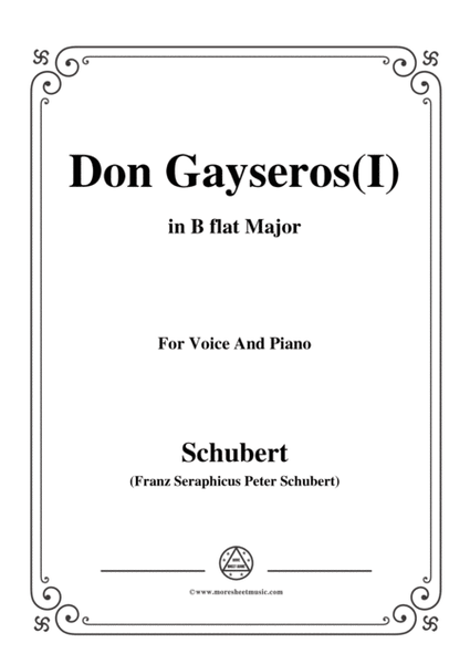 Schubert-Don Gayseros(I),in B flat Major,D.93 No.1,for Voice and Piano image number null