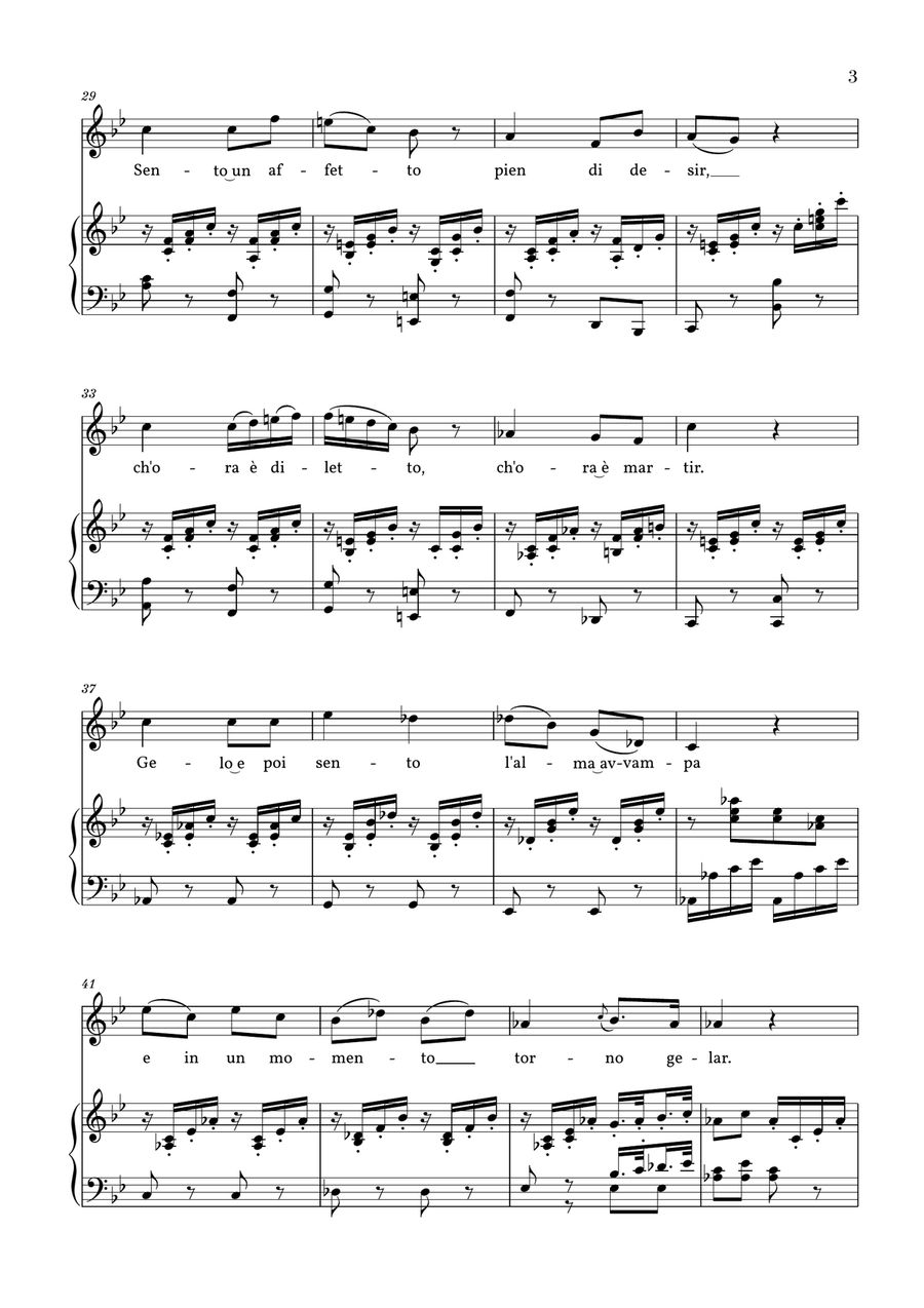 Mozart - Voi Che Sapete (Original Key) Large Ensemble scores gallery preview page 3
