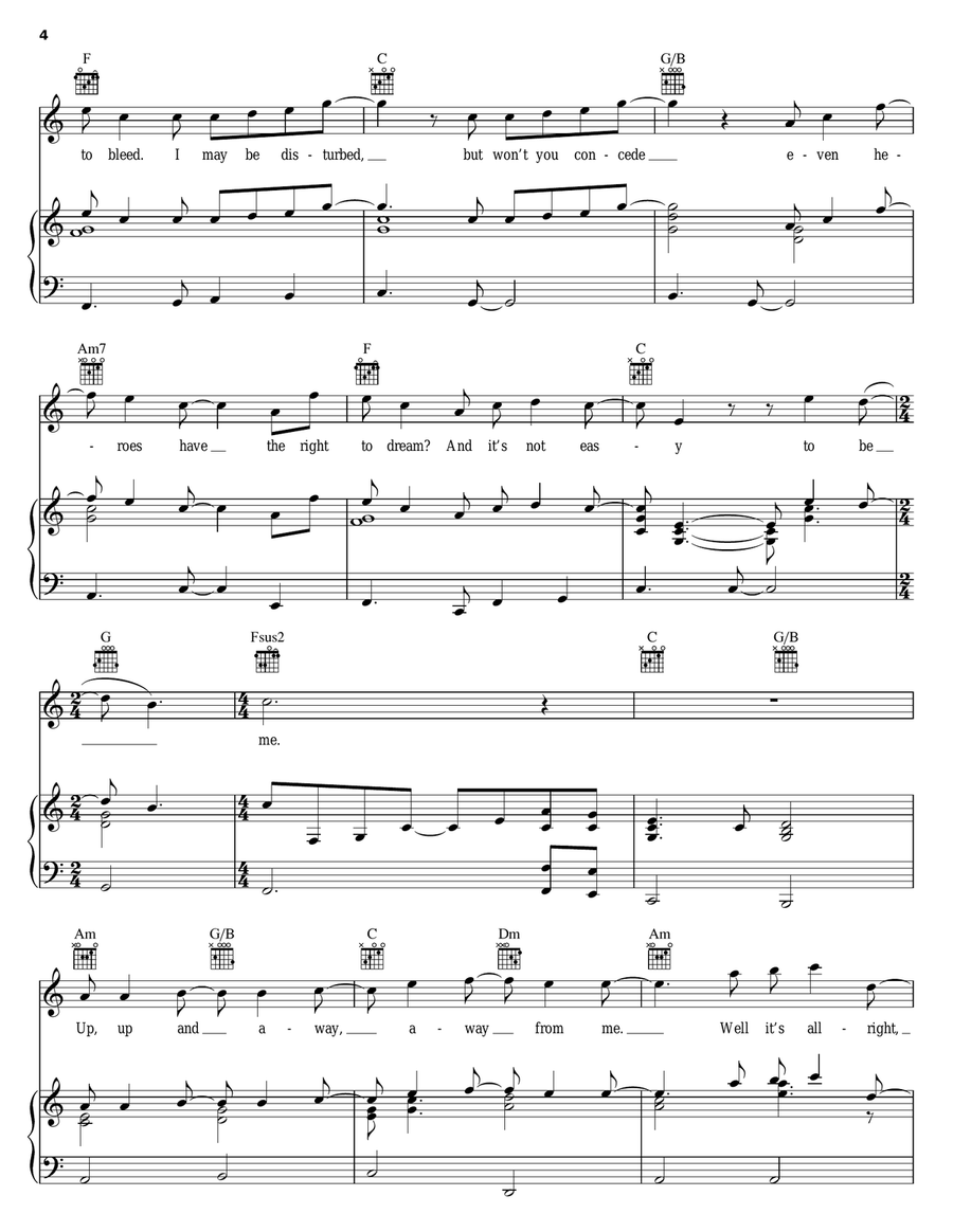 Superman (It's Not Easy) Piano, Vocal, Guitar scores gallery preview page 4