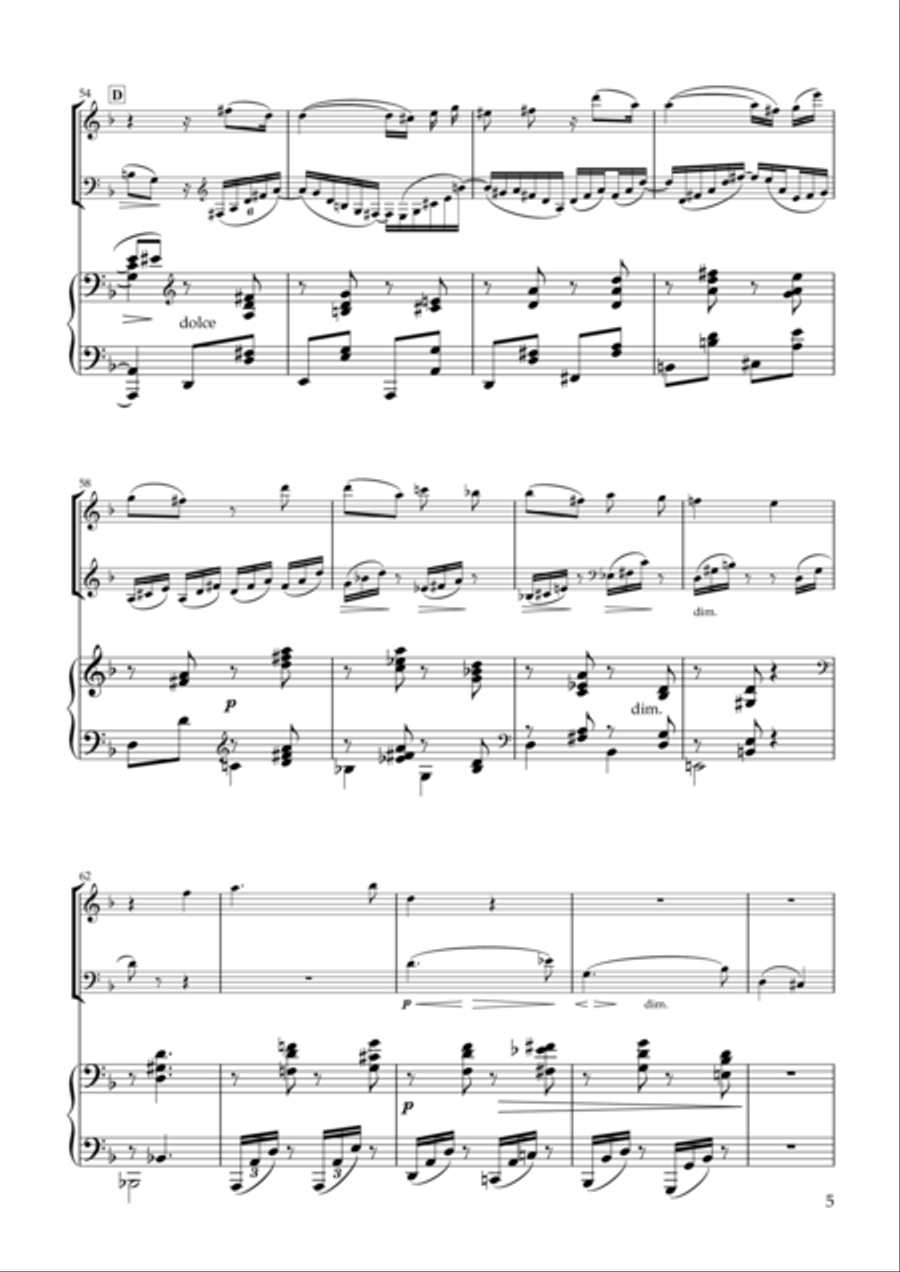 'Gestillte Sehnsucht' Zwei Gesänge, Op.91-1 for Violin, Viola & Piano Viola scores gallery preview page 5
