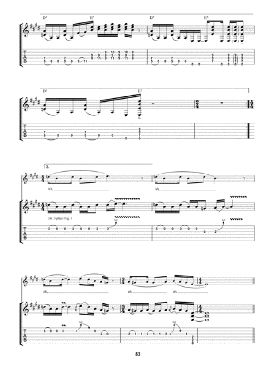 Nobody's Fault but Mine Guitar Tablature scores gallery preview page 4