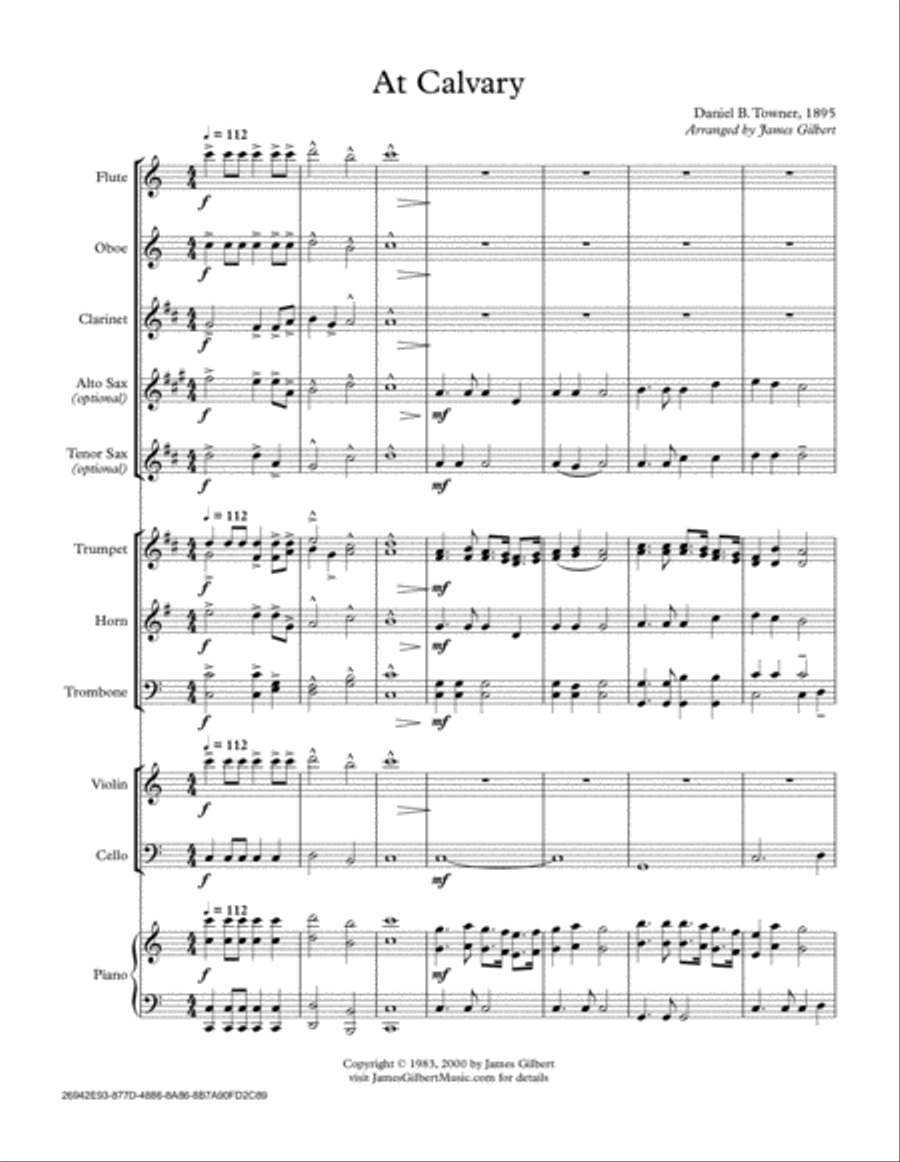 At Calvary Concert Band scores gallery preview page 1