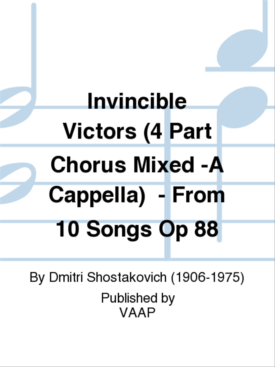 Invincible Victors (4 Part Chorus Mixed -A Cappella) - From 10 Songs Op 88