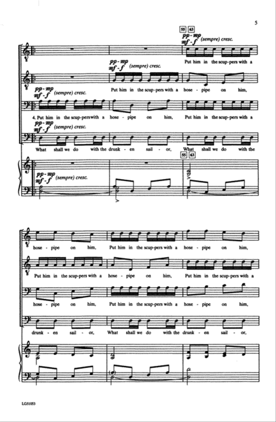 What Shall We Do with the Drunken Sailor Choir scores gallery preview page 4