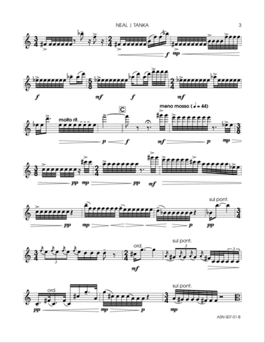 Tanka (viola version) Viola Solo scores gallery preview page 5