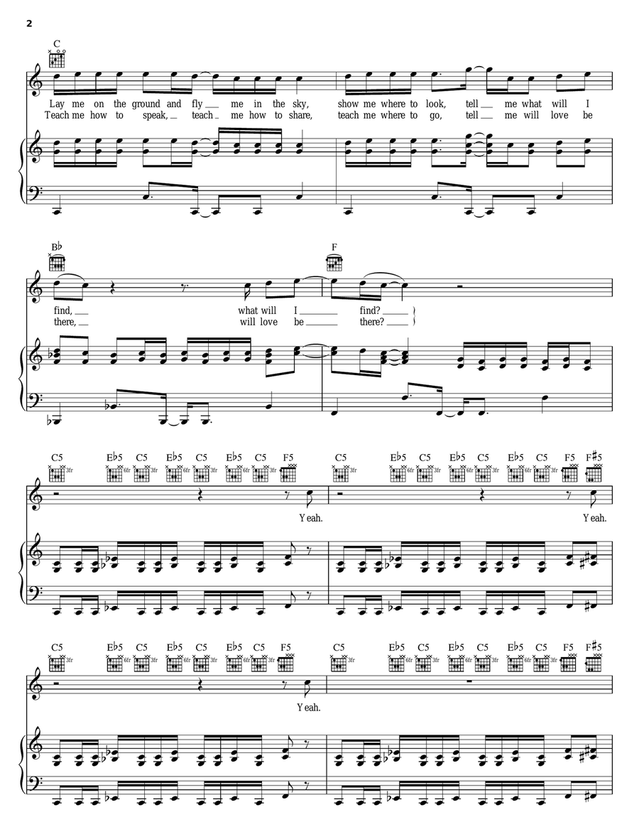 Shine Piano, Vocal, Guitar scores gallery preview page 2